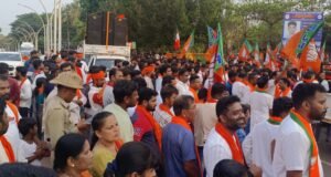 ಉಜಿರೆಯಲ್ಲಿ ಬಿಜೆಪಿ ಶಕ್ತಿ ಪ್ರದರ್ಶನ; ಬೃಹತ್ ರೋಡ್ ಶೋ