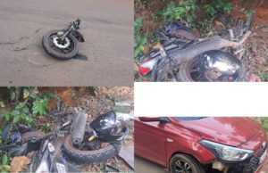 ಮಾಚಾರಿನಲ್ಲಿ ಭೀಕರ ಅಪಘಾತ ಬೈಕ್ ಸವಾರ ಪವಾಡ ಸದೃಶ ಪಾರು