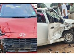 ನಗರದಲ್ಲಿ ಕಾರುಗಳ ನಡುವೆ ಅಪಘಾತ