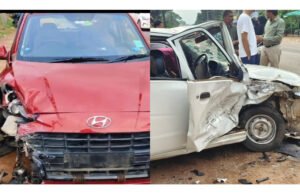 ನಗರದಲ್ಲಿ ಕಾರುಗಳ ನಡುವೆ ಅಪಘಾತ