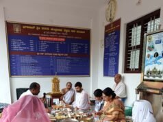 ಶ್ರೀ ಕ್ಷೇತ್ರ ಚಂದ್ರಪುರ. ಭಗವಾನ್ ೧00೮ ಶ್ರೀ ಚಂದ್ರನಾಥ ಸ್ವಾಮಿ ಜಿನಮಂದಿರ ಶಿಶಿಲದಲ್ಲಿ ಅಷ್ಟಾಹಿನಿಕ. ಪರ್ವ ಪೂಜಾ ಪ್ರಾರಂಭ