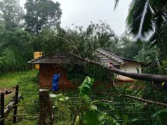 ನೆರಿಯದಲ್ಲಿ ಬಿರುಗಳಿಗೆ ವ್ಯಾಪಕ ಹಾನಿ, ಜನಜೀವನ ಅಸ್ತವ್ಯಸ್ತ