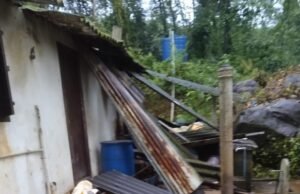 ವೇಣೂರು; ಸಿಡಿಲು ಬಡಿದು ಎರಡು ಮನೆಗಳಿಗೆ ಹಾನಿ