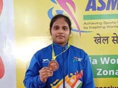 ರಾಜ್ಯ ಮಟ್ಟದ ವೇಟ್ಲಿಫ್ಟಿಂಗ್ ಬಂದಾರಿನ ಕು.ತೇಜಸ್ವಿನಿ ಪೂಜಾರಿಗೆ ಚಿನ್ನದ ಪದಕ