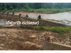 ಲಾಯಿಲದಲ್ಲಿ ನೆರೆಗೆ ಕಾರಣವಾಗಿದ್ದ ನದಿಗೆ ಅಡ್ಡಲಾಗಿ ಕಟ್ಟಿದ್ದ ತಡೆಗೋಡೆ ತೆರವು