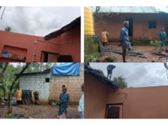 ಕೊಕ್ಕಡದಲ್ಲಿ ಬಿರುಗಾಳಿ ಮನೆಗಳಿಗೆ ಹಾನಿ