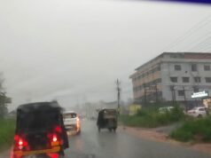 ಭಾರೀ ಮಳೆ ಹೆದ್ದಾರಿಯಲ್ಲಿ ವಾಹನ ಸಂಚಾರ ಅಸ್ತವ್ಯಸ್ತ