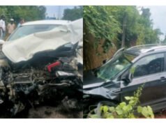 ಗುರುವಾಯನಕೆರೆ ಕಾರುಗಳ ನಡುವೆ ಅಪಘಾತ