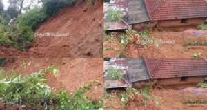 ಮುಂಡಾಜೆ; ಭಾರೀ ಮಳೆಗೆ ರಸ್ತೆಗೆ ಕುಸಿದು ಬಿದ್ದ ಗುಡ್ಡ