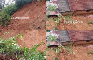 ಮುಂಡಾಜೆ; ಭಾರೀ ಮಳೆಗೆ ರಸ್ತೆಗೆ ಕುಸಿದು ಬಿದ್ದ ಗುಡ್ಡ