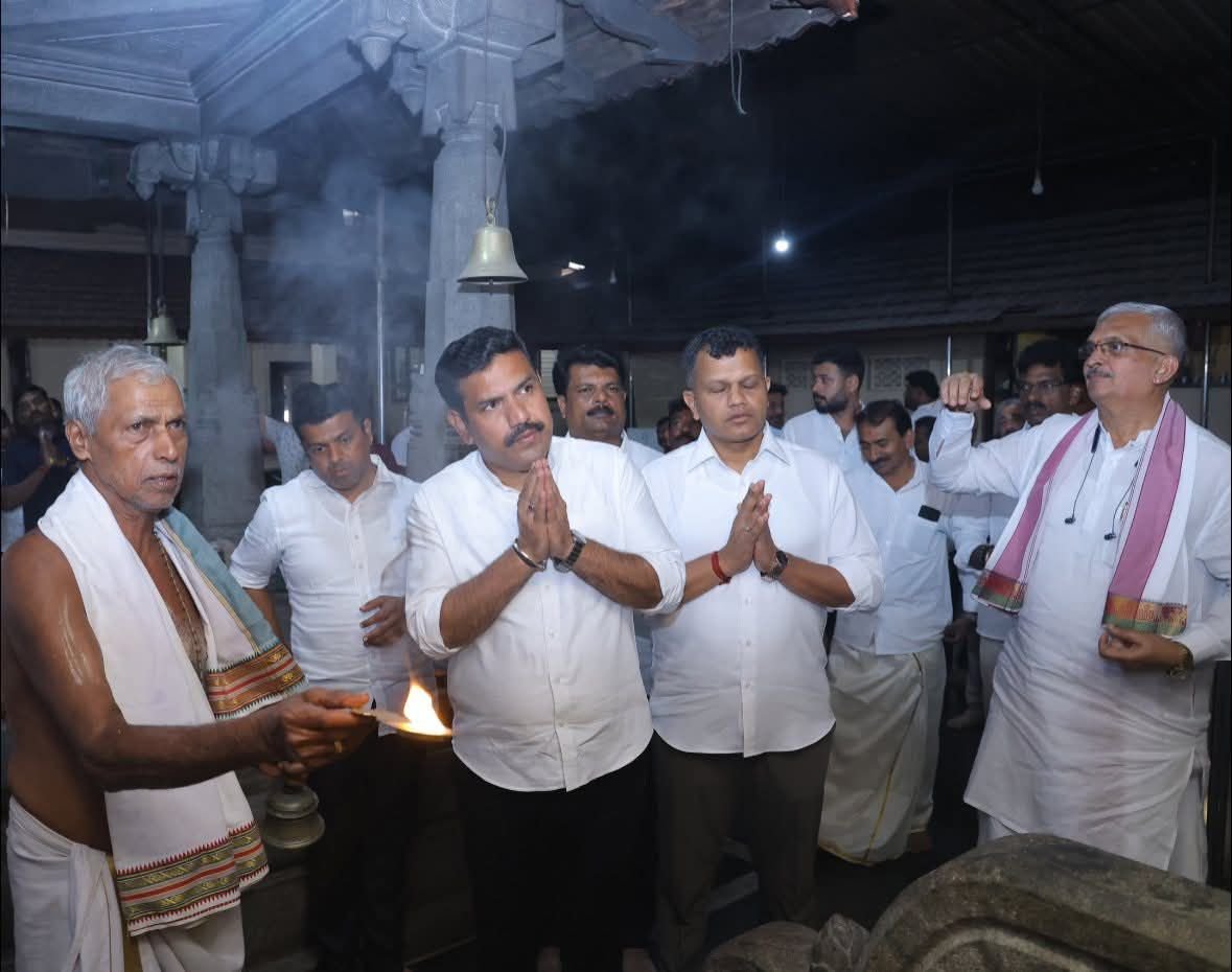 ಉಜಿರೆ ಶ್ರೀ ಜನಾರ್ಧನ ಸ್ವಾಮಿ ದೇವಸ್ಥಾನಕ್ಕೆ ಬಿಜೆಪಿ ರಾಜ್ಯಾಧ್ಯಕ್ಷ ಬಿ. ವೈ. ವಿಜಯೇಂದ್ರ ಭೇಟಿ