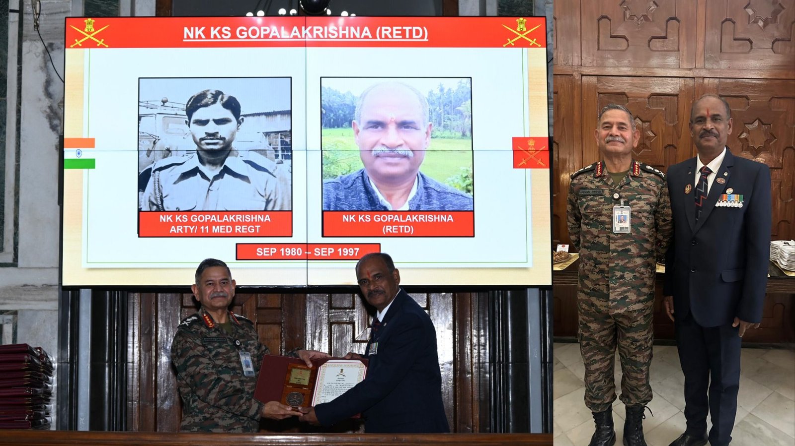 ಗೋಪಾಲಕೃಷ್ಣ ಕಾಂಚೋಡು ಅವರಿಗೆ ನಿವೃತ್ತ ಸಾಧಕ ಯೋಧ ಪ್ರಶಸ್ತಿ ಪ್ರದಾನ