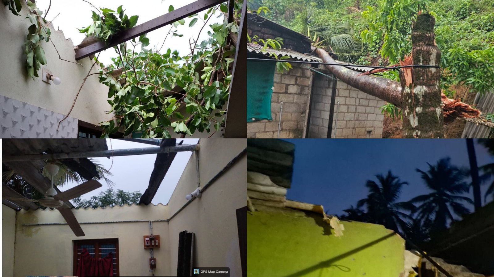 ಭಾರೀ ಗಾಳಿ ಮಳೆಗೆ ಬೆಳ್ತಂಗಡಿ ತಾಲೂಕಿನಲ್ಲಿ ಹಲವಾರು ಮನೆಗಳಿಗೆ ವ್ಯಾಪಕ ಹಾನಿ