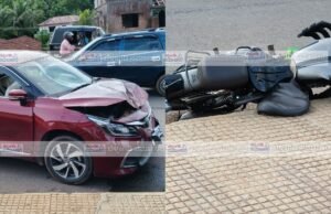 ಬೆಳ್ತಂಗಡಿ; ಮದ್ದಡ್ಕದಲ್ಲಿ ಕಾರು ಬೈಕ್ ನಡುವೆ ಅಪಘಾತ