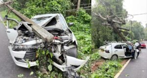 ಬೆಳ್ತಂಗಡಿ; ವಿದ್ಯುತ್ ಕಂಬಕ್ಕೆ ಕಾರು ಡಿಕ್ಕಿ ಹಲವರಿಗೆ ಗಾಯ
