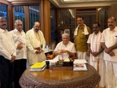 ಮಾಜಿ ಮುಖ್ಯ ಮಂತ್ರಿ ಎಂ ವೀರಪ್ಪಮೊಯ್ಲಿ ಧರ್ಮಸ್ಥಳಕ್ಕೆಭೇಟಿ