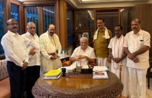 ಮಾಜಿ ಮುಖ್ಯ ಮಂತ್ರಿ ಎಂ ವೀರಪ್ಪಮೊಯ್ಲಿ ಧರ್ಮಸ್ಥಳಕ್ಕೆಭೇಟಿ