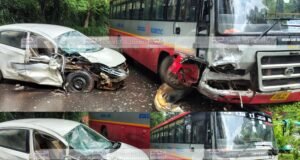 ಧರ್ಮಸ್ಥಳ ಕೆ.ಎಸ್.ಆರ್.ಟಿ.ಸಿ ಬಸ್ ಹಾಗೂ ಕಾರಿನ ನಡುವೆ ಭೀಕರ ಅಪಘಾತ