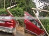 ಚಿಬಿದ್ರೆ ವಿದ್ಯುತ್ ಕಂಬಕ್ಕೆ ಕಾರು ಡಿಕ್ಕಿ