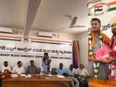 ಬೆಳ್ತಂಗಡಿ; ಕಾಂಗ್ರೆಸ್ ಕಚೇರಿಗೆ ಕರ್ನಾಟಕ ರಾಜ್ಯ ಸಫಾಯಿ ಕರ್ಮಚಾರಿಗಳ ಆಯೋಗದ ಅಧ್ಯಕ್ಷ ಪಿ ರಘು ಭೇಟಿ