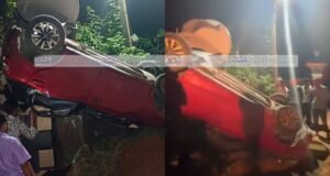 ಧರ್ಮಸ್ಥಳ: ಕಾರು ಪಲ್ಟಿ ಮೂವರಿಗೆ ಗಾಯ